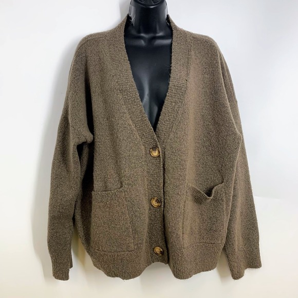 Sanctuary Button Down Cardigan Sweater Women's XXL Extra Extra Large Brown Knit - Picture 1 of 13